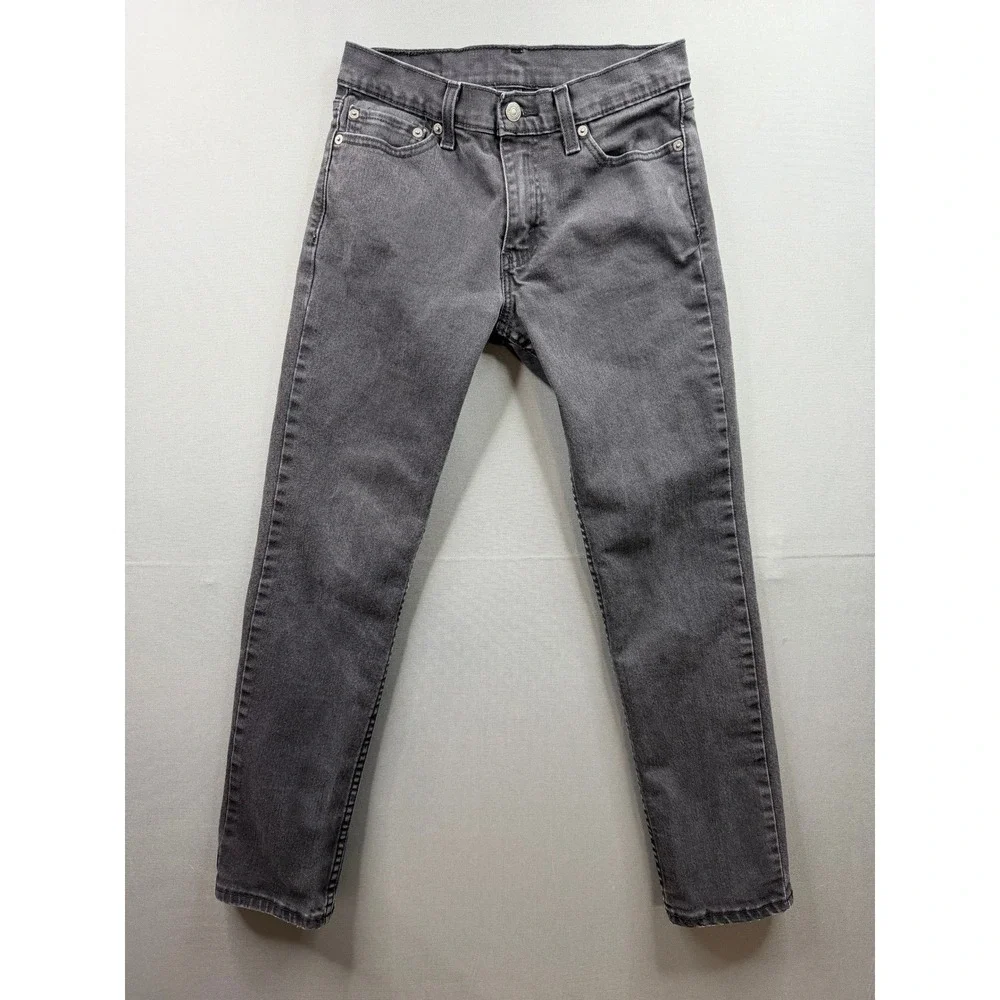 Levi's Denim Jeans Youth Gray Slim Fit 5-Pocket‎ Charcoal Wash 27x26